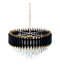 Хрустальная подвесная люстра Lumina Deco LDP 6003-500 BK+F.GD Funneli