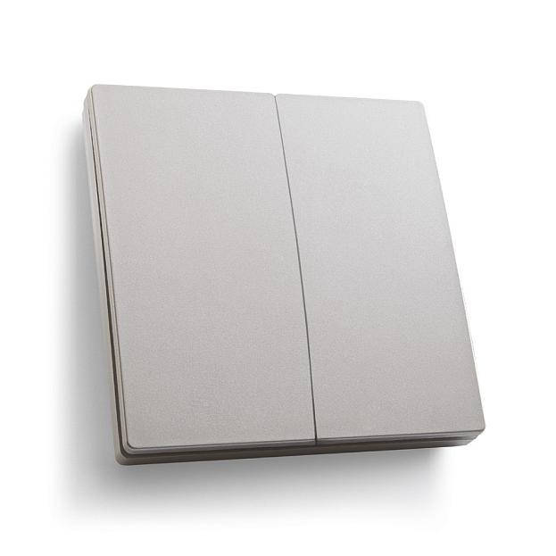 Кнопка-выключатель беспроводной FERON 41720 TM82 230V, 500W, двухклавишный, серебро