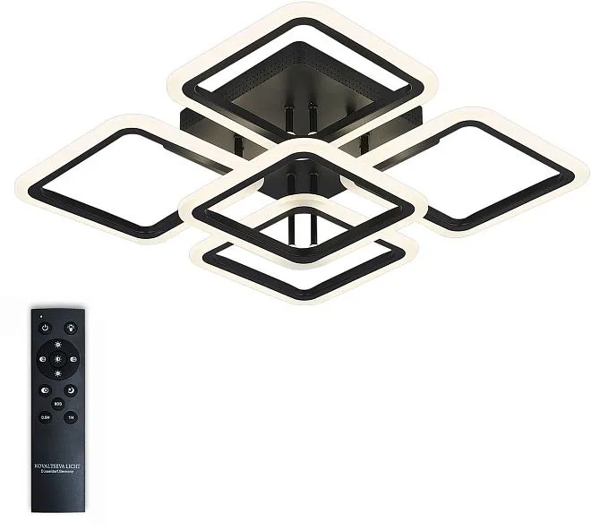 Люстра потолочная накладная с пультом ду Natali Kovaltseva HIGH-TECH LED LAMPS 82022 BLACK Spektr