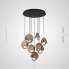 Готовая комбинация светильников REST MORE Цвет Темное Дерево. 9 ламп на диске Lampatron 3552-8674