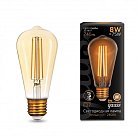Лампа светодиодная филаментная Gauss 157802008 E27 8W 2400K золотая Filament ST