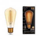 Лампа светодиодная филаментная Gauss 157802008 E27 8W 2400K золотая Filament ST