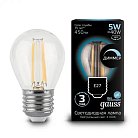 Лампа Gauss 105802205 LED Filament Globe E27 5W 4100K