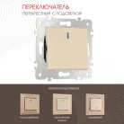 Переключатель одноклавишный перекрёстный с подсветкой, 10AX 250V Arte Milano 203.35-1.shampan am
