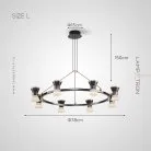 Кольцевые люстры и светильники MANASSE 8 плафонов Lampatron 8678-24272