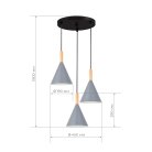 Светильник подвесной Черный/Серый E27 3*40W Evoluce SLE1255-433-03 ARKET