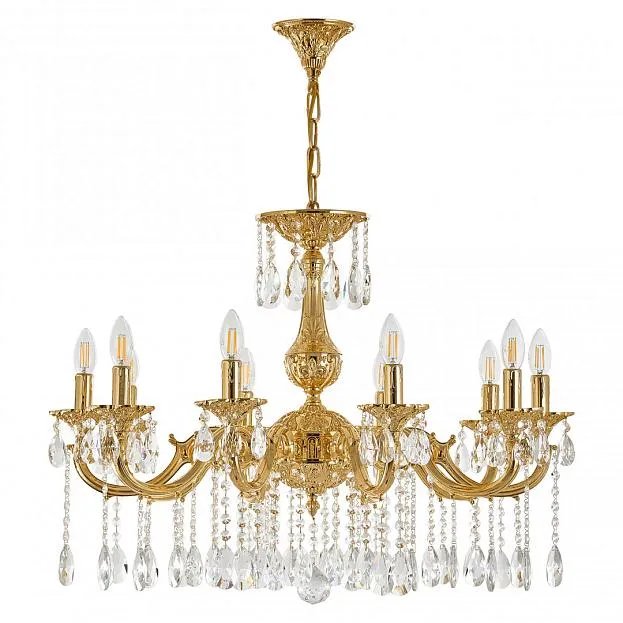 Люстра с хрустальными подвесками Bohemia Ivele Crystal AL78101/10/250 A G