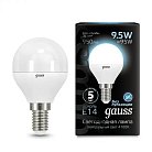 Лампа Gauss 105101210 E14 9.5W 4100K шар матовый LED Globe