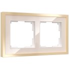 Рамка на 2 поста Werkel W0022851 Baguette (айвори/латунь) a060235