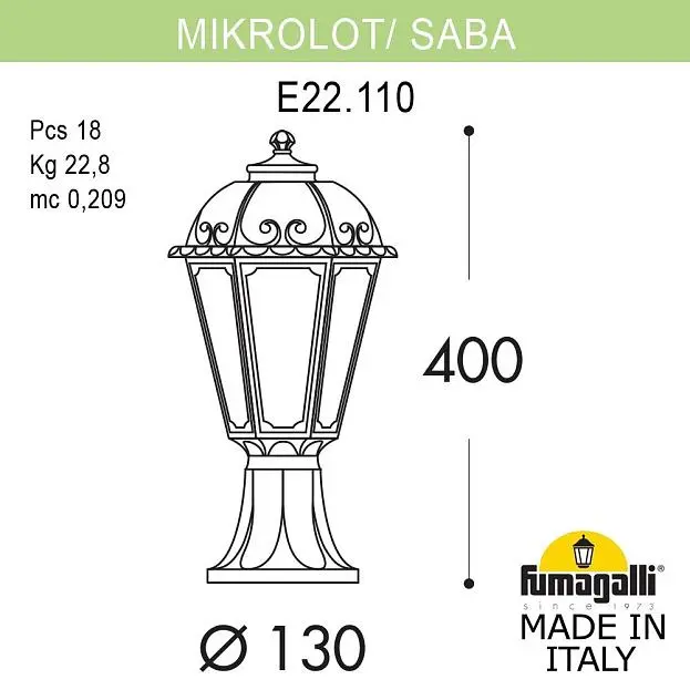 Ландшафтный фонарь FUMAGALLI MIKROLOT/SABA K22.110.000.WYF1R Ландшафтный фонарь FUMAGALLI MIKROLOT/SABA K22.110.000.WYF1R