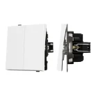 Механизм выключателя двухклавишный непроходной SWT-TENDO-MK02-PL-WH (230V, 10A) Arlight 054058