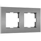 Рамка на 2 поста (серебро матовый) Werkel W0022965 Slab a062813
