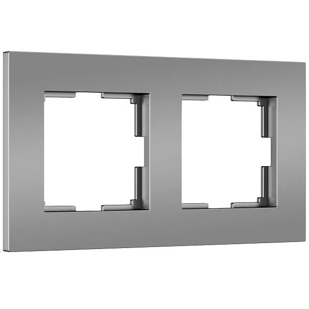 Рамка на 2 поста (серебро матовый) Werkel W0022965 Slab a062813