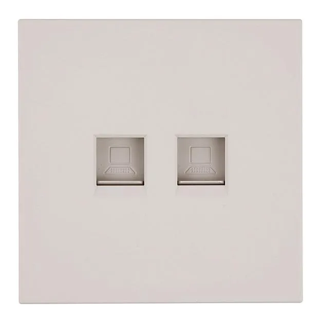 Розетка компьютерная 2-местная RJ-45 (механизм), RST00-3111-08, пудровый жемчуг Stekker 50481 Мия