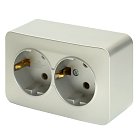 Розетка 2-местная с/з открытой установки, STEKKER, 49328 MST16-12-03