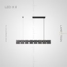 Реечный, рядный светильник SEVERIN L 8 ламп Lampatron severin-l-8 6814-18720