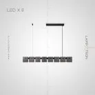 Реечный, рядный светильник SEVERIN L 8 ламп Lampatron severin-l-8 6814-18720