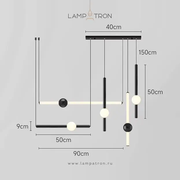 Подвесной светильник WAND COMBO 5 подвесов. Цвет черный Lampatron 8627-24101 Подвесной светильник WAND COMBO 5 подвесов. Цвет черный Lampatron 8627-24101