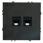 Розетка компьютерная 2-местная RJ-45 (механизм), STEKKER 49848 RST00-5111-05