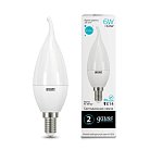 Лампа светодиодная Gauss 34126 E14 6W 4100K матовая Elementary Candle