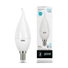 Лампа светодиодная Gauss 34126 E14 6W 4100K матовая Elementary Candle