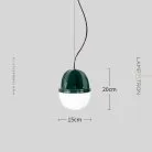 Подвесной светильник TARU Размер S. Цвет зеленый Lampatron taru-green-s 9016-25619