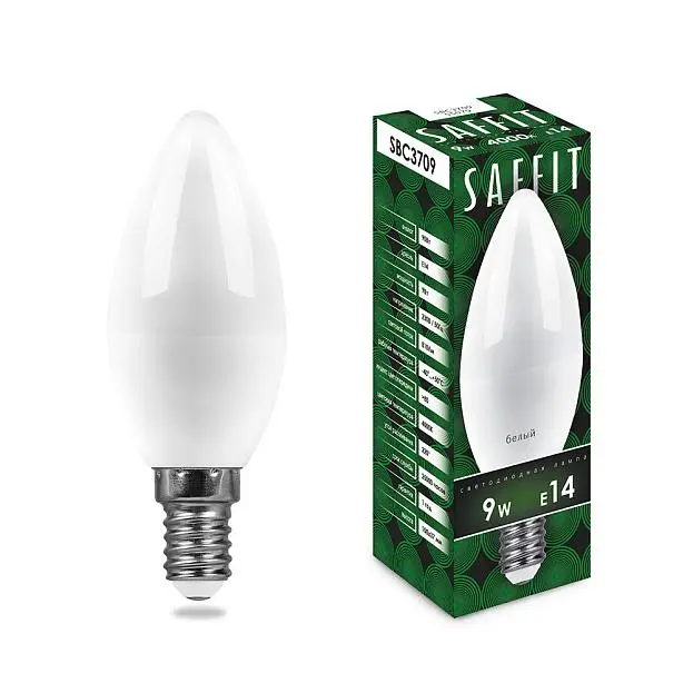 Лампа светодиодная Saffit 55079 SBC3709 Свеча E14 9W 4000K Лампа светодиодная Saffit 55079 SBC3709 Свеча E14 9W 4000K