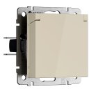 розетка с заземлением, шторками и защитной крышкой Werkel W1171203 Встраиваемые механизмы слоновая кость a069595