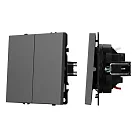 Механизм выключателя двухклавишный непроходной SWT-NOBE-MK02-SFPL-GR (230V, 10A) Arlight 054254