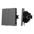 Механизм выключателя двухклавишный непроходной SWT-NOBE-MK02-SFPL-GR (230V, 10A) Arlight 054254