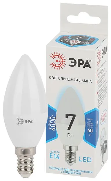 Лампочка светодиодная ЭРА LED B35-7W-840-E14