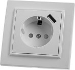 Розетка 1-местная с/з STEKKER 39051 PST16-9011-01