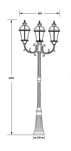Наземный фонарь Oasis Light 95209LB/16 Gw ROMA L